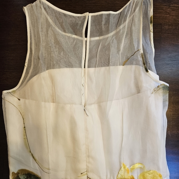 Barneys New York Vintage Silk Rare Hand-painted Floral Dress Size 8 - Picture 6 of 16